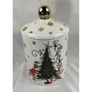 Dr. Seuss The Grinch Who Stole Christmas Gold Accents Canister & Cookie jar
